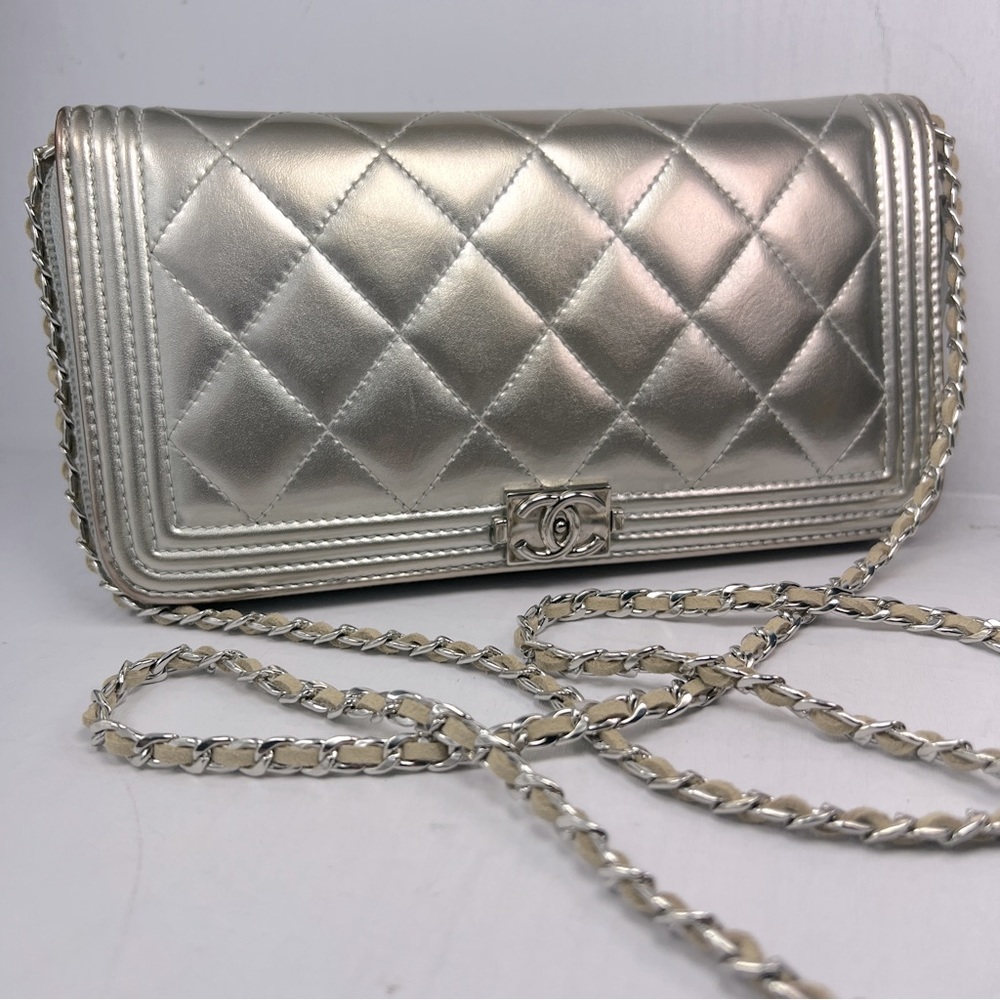 SOLD Chanel Gold Le Boy Zippy WOC